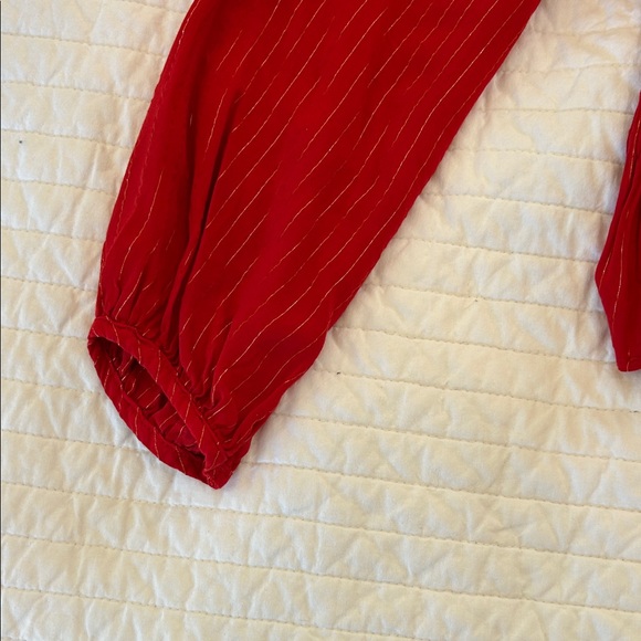 Universal Thread Red Blouse with Ruffle Sleeves - Picture 3 of 4